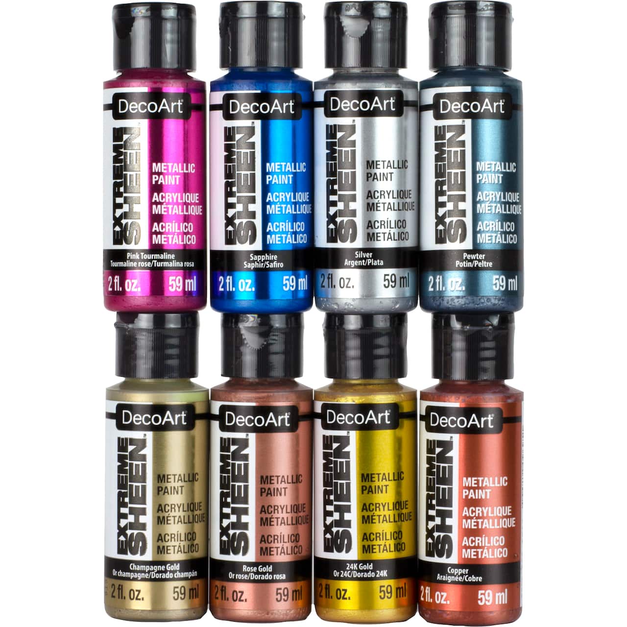 9 Packs: 8 ct. (72 total) DecoArt® Extreme Sheen™ Metallic Acrylic Paint Value Pack